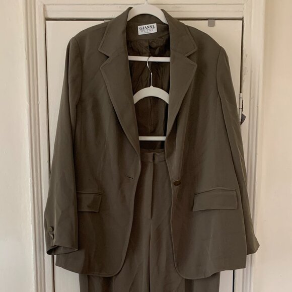 GIANNI 90s DARK GREEN SUIT SET - Picture 1 of 6